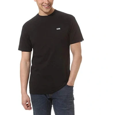 Image of Vans Men&#039;s Left Chest Logo Tee T Shirt,Black (Black White Grey Melange),X Small (83 92 cm)
