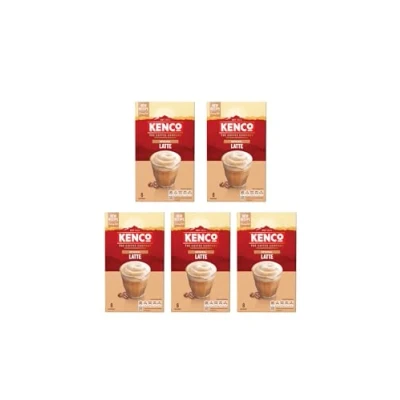 Image of Kenco Latte Instant Coffee Sachets 8x16.3g (Pack of 5, Total 40 Sachets, 652g)