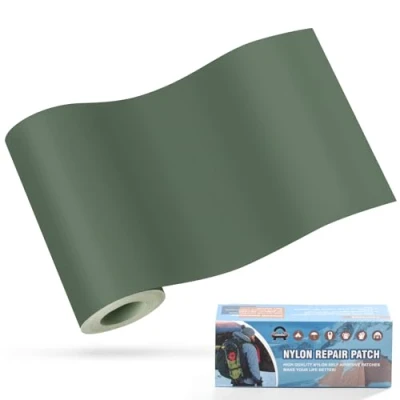 Image of OAZ 10x160 cm Nylon Repair Patches Fabric Patch Self Adhesive Tent Kit Waterproof Lightweight Tape for Clothing Down Jacket Sleeping Bag Green