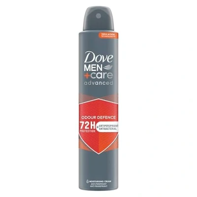 Image of Dove Men+Care Advanced odour Defence Antiperspirant Aerosol antibacterial deodorant for men with 1/4 moisturising cream 72h sweat and protection 200 ml