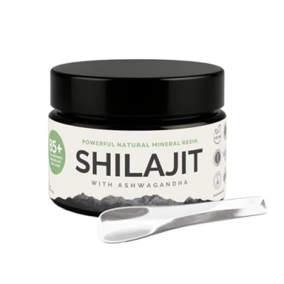 Image of VitalizeNature Shilajit 30g Original + Ashwagandha Natural Resin Himalayan 500mg per Daily Dose &amp; 100mg Ashwanganda Shijalit Ayurvedic Herbal Blend