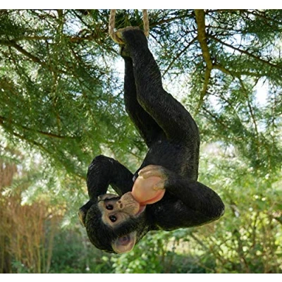 Image of RP Home Climbing Monkey Tree Hanging Garden Ornament Statue Sculpture Decoration
