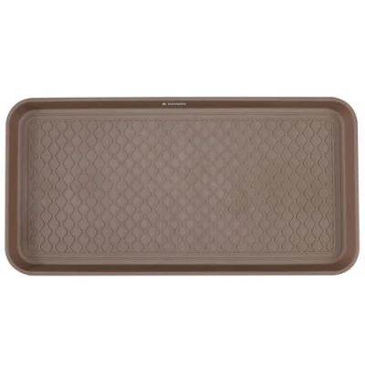 Image of Navaris Shoe Drip Tray Waterproof Indoor or Outdoor Welly Boot Storage Mat for Wellies, Muddy Boots, Rain Boots Rack Stand Accessory Brown