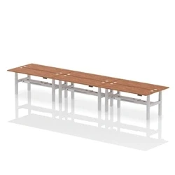 Image of Air B2B 1800x600mm Height Adjustable 6P Bench Desk CP Walnut/Silver