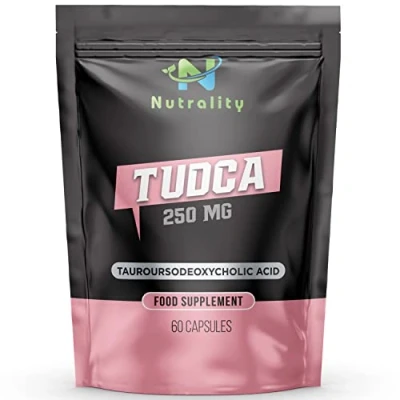 Image of Nutrality Tudca Supplement 250mg Supports Brain Health, Mitochondria &amp; Metabolism Gut Microbiome Digestion Booster Bile Salts: Cleanse, Detox Repair Liver 60 Vegan Capsules