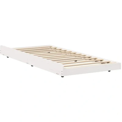 Image of vidaXL Bed Frame White Pine wood 90 x 190 cm Simple