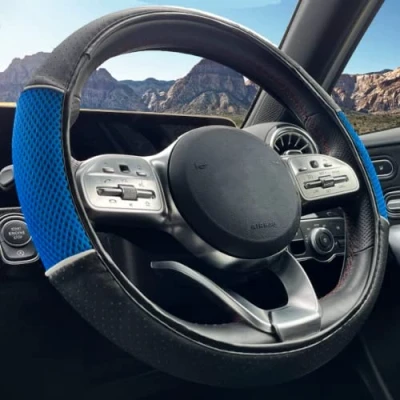 Image of XtremeAuto Universal Car/Van Steering Wheel Cover Sleeve Glove (Blue)