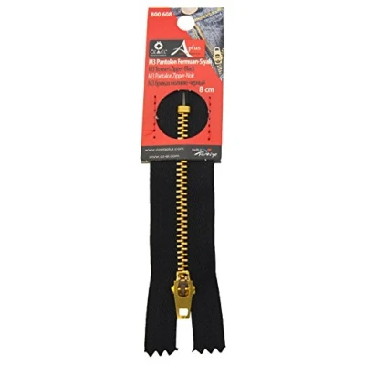 Image of Ozelaplus 8cm Black Zip with Metal Teeth and Auto Lock