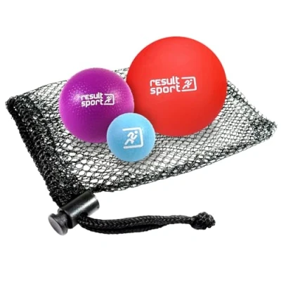 Image of ResultSport Lacrosse Massage Ball for Trigger Point Massage, Set of 3 sizes, Plantar Fasciitis Recovery, Stress Reflexology, Myofasical and Physio