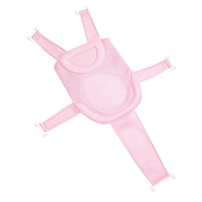 Image of Baby Bath Support,Baby Pad Anti Slip Seat Mesh Sling Soft Breathable Suitable for Bathtub Support Newborn Pink