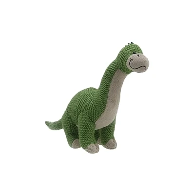 Image of Wilberry Knitted Small Green Brontosaurus Dinosaur Soft Toy WB004306