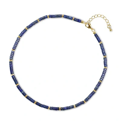 Image of COAI Lapis Lazuli Heishi Stone Choker Necklace for Women