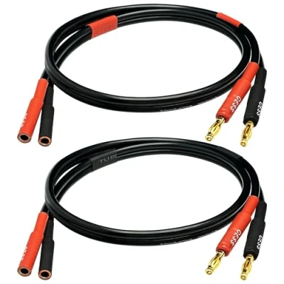 Image of CESS 029 2f Male Banana Plug to Female Jack Speaker Extension Cable, Silicone 2 Pack (2 Feet)
