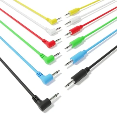Image of ExcelValley 6A Pack Hybrid Mono Modular Patch Cables TS 3.5mm 1/8&quot; Eurorack Synth Synthesizer [15cm 6&quot;]