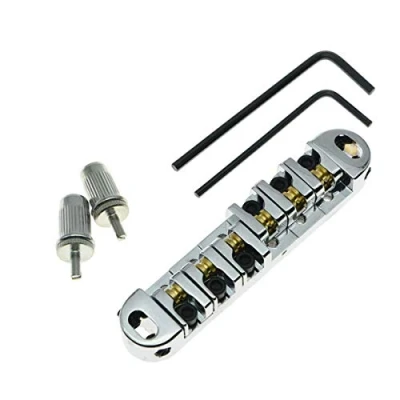Image of Chrome LP Electric Guitar Tune o matic Roller Saddle Bridge for Les Paul SG