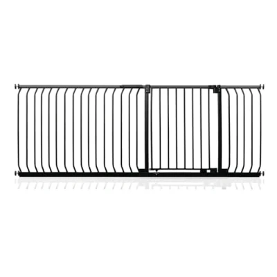 Image of Safetots Elite Pressure Safety Gate, 198cm 207cm, Matt Black, Fit Stair Baby Gate for Doors Hallways and Spaces, Barrier, Easy Installation