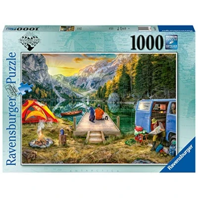 Image of Ravensburger Calm Campside Jigsaw Puzzle 1000 Piece for Adults and Kids Age 12 Up, Blue