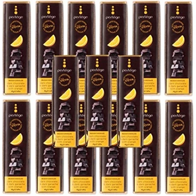 Image of Perlege No Added Sugar Chocolate with Stevia (Dark &amp; Dark Ganache Orange, 15 bars)