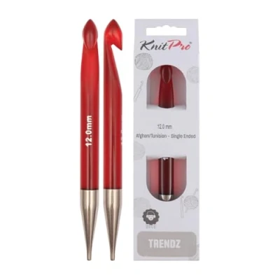 Image of KNIT PRO KP51359 Trendz: Crochet Hook: Afghan/Tunisian: Single Ended: 12.00mm, 12mm, Red