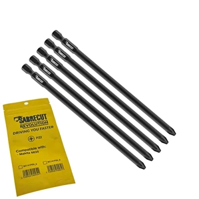 Image of 5 x SabreCut SC141PZ2_5 141mm PZ2 Compatible with Makita 6834 P 66282 Autofeed Collated Drywall Screwdriver Gun Bit Single Ended Pozi No.2 Heavy Duty