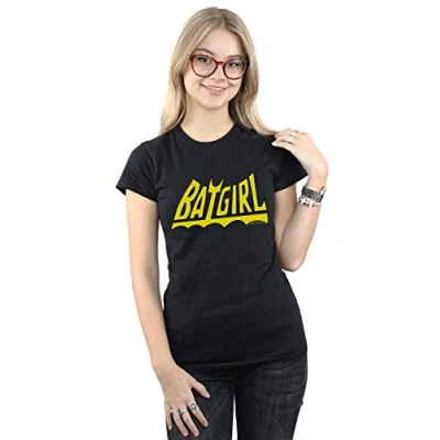 Image of DC Comics Women&#039;s Batgirl Logo T Shirt Black Small