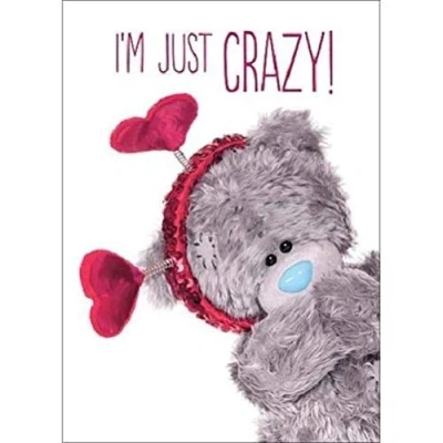 Image of Me To You 3D Holographic Just Crazy Bear Valentines Day Card