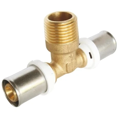 Image of SOMATHERM for You, Crimping Tee Multilayer Tube Diameter 20 Male 15/21 Easy and Quick Connection, Compatible with U, H, TH Profiles Standard NF 545 Waterproof Safety