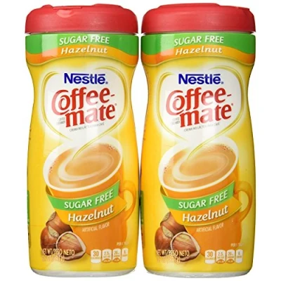 Image of Nestle Coffee Mate Creamer Hazelnut Flavoured Sugar Free, 289.1g (Pack of 2)