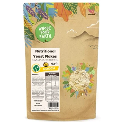 Image of Wholefood Earth Nutritional Yeast Flakes, 1 kg with B12, Dairy Free, GMO Vegan