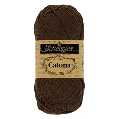 Image of Scheepjes Catona 162 Black Coffee Yarn 10x50g