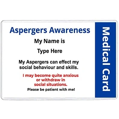 Image of Quantum Leap Disability Identity Card for Hidden Disabilities (Aspergers) Personalised with Your Name &amp; Emergency Contact Details