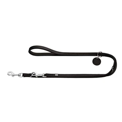Image of HUNTER Training leash Comfort, 15/200 Soft genuine cow leather, black/black