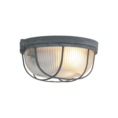 Image of Sienna Lisanne Flush Ceiling Light Grey Concrete, Glass Transparent Processed ST1342GR