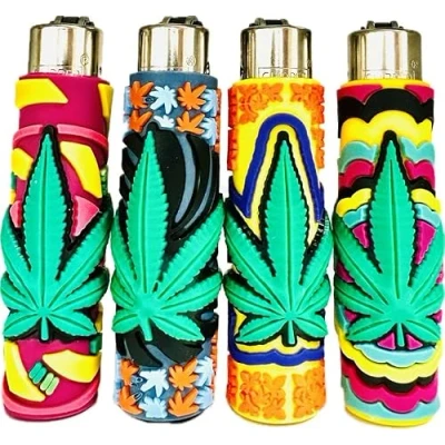 Image of 4 x Clipper Lighters Set, Lighter, Lighter Refillable Diffrent New Desing, standard size, Pack Rubber Lighters, Corn (No Fuel)