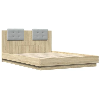 Image of vidaXL Bed Frame without Mattress Sonoma Oak 120x200 cm