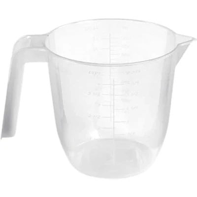 Image of Lightweight Measuring Jug Sturdy and Hardwearing, Made with 100% Non Toxic Clear Plastic Water Jugs Stackable Dishwasher Microwave Safe (1 Liter)
