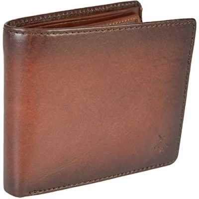 Image of VISCONTI Burnished Tan Leather RFID Atelier Milo Mens Bifold Wallet AT58