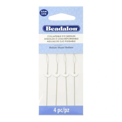 Image of Beadalon 2.5 inch Medium Collapsible Eye Needles, Pack of 4
