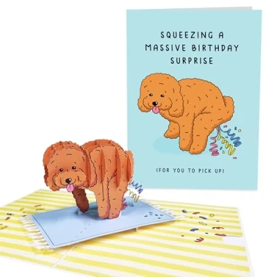 Image of Central 23 Dog Pop Up Cards Birthday Squeezing Massive Surprise Greeting Popup Unique Gifts For Fur Mum Dad Pet Owners Funny Card Women Men Him Her Comes With Stickers
