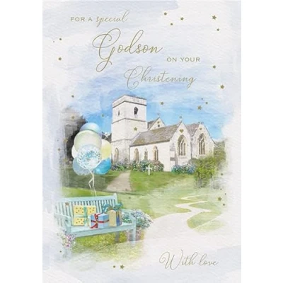 Image of Godson On Your Christening Day Card Lovely Verse