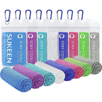Image of Cooling Towel, Towels 8 pack, Stay Cool Ice Towel for Instant Relief, Neck, Cold Gym Men Women Sweat Sports