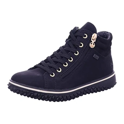 Image of Rieker Women Trainers Z4263, Ladies Low Tops,Water Repellent,riekerTEX,Leisure,Low Shoe,Street Shoe,lace up Shoe,Black (Schwarz / 00),37 EU 4 UK