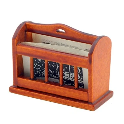Image of MyTinyWorld Dolls House Miniature Wooden Newspaper Rack