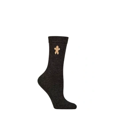 Image of Women&#039;s 1 Pair SOCKSHOP Wildfeet Bamboo Christmas Gift Boxed Socks Gingerbread Man 4 8