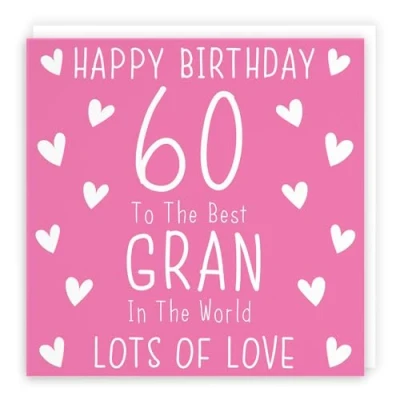 Image of Hunts England Gran 60th Birthday Card Happy 60 To The Best In World Lots Of Love Iconic Collection
