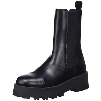 Image of SELECTED FEMME Women&#039;s Slfcora Toe Cap Boot B Noos Leather ankle, black, 4.5 UK