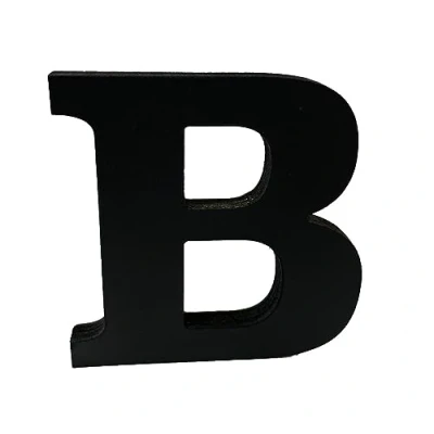 Image of Black Wooden MDF Letter B Size 13cm Tall Free Standing Letters for Arts &amp; Crafts Personalized Name Decor