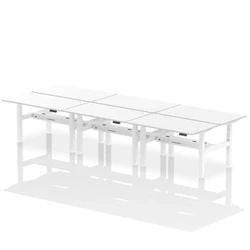Image of Air B2B 1400x800mm Height Adjustable 6P Bench Desk CP White/White