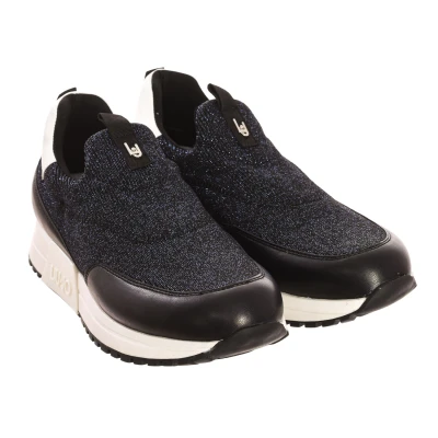 Image of Slip On Liu Jo Blue/Black Multicolor Kiss 504 Women&#039;s Shoes Without Laces Heel 3.5 cm, blue, 5 UK