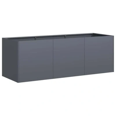 Image of vidaXL Anthracite Steel Planter/Plant Pot Stand 120x40x40 cm Modern Decorative Garden/Balcony/Patio Flower Box